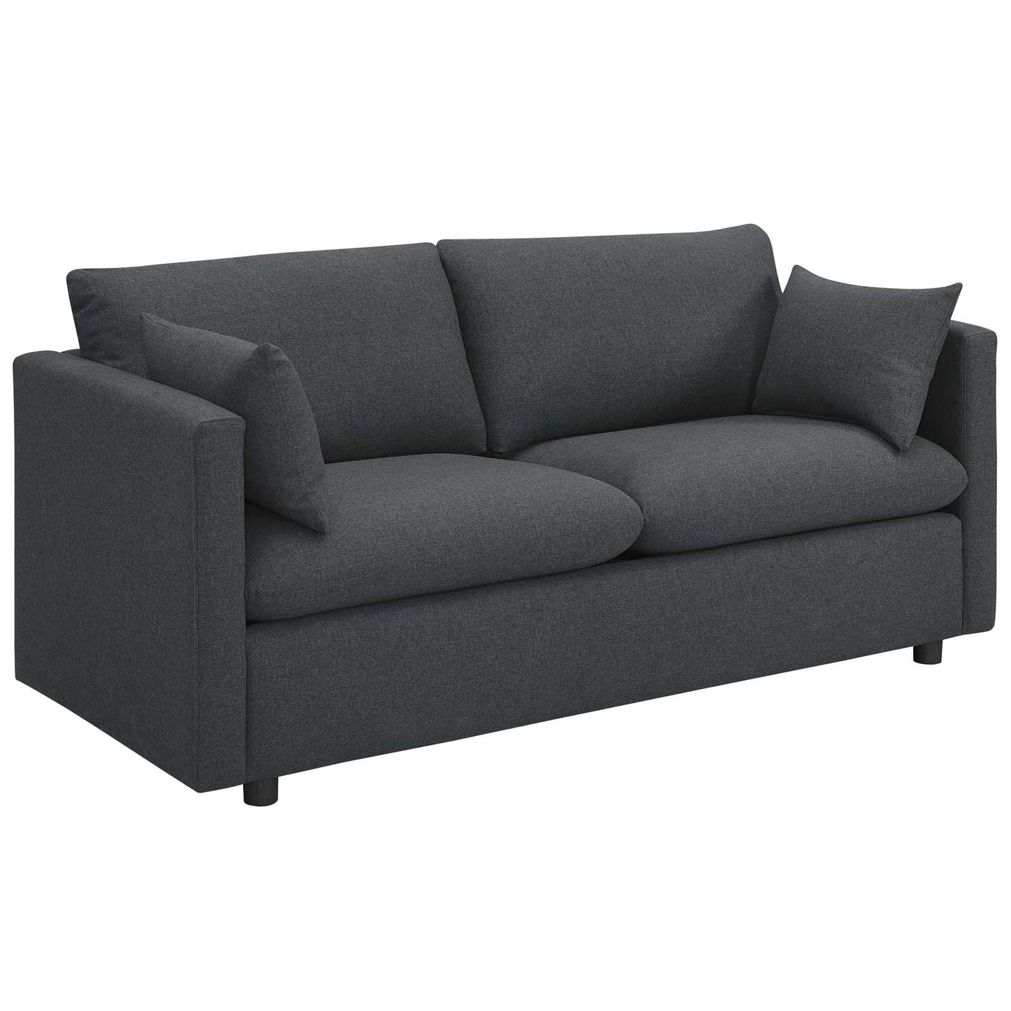 Activate Upholstered Fabric Sofa and Armchair Set Gray | Polyester by Modway