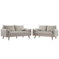 Revive Upholstered Fabric Sofa and Loveseat Set Azure by Modway