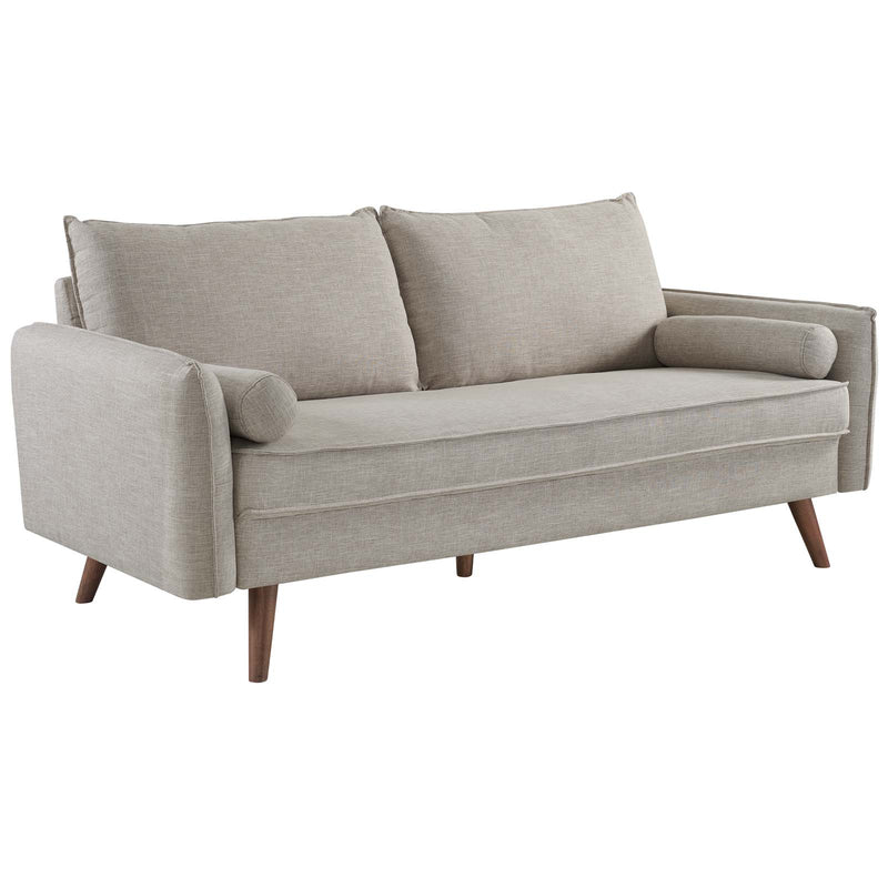 Revive Upholstered Fabric Sofa and Loveseat Set Beige by Modway