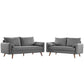 Revive Upholstered Fabric Sofa and Loveseat Set Azure by Modway