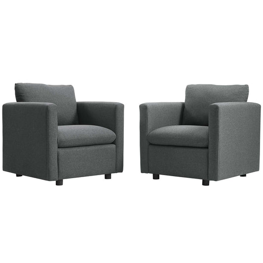 Activate Upholstered Fabric Armchair Set of 2 | Polyester by Modway