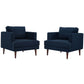 Agile Upholstered Fabric Armchair Set of 2 by Modway