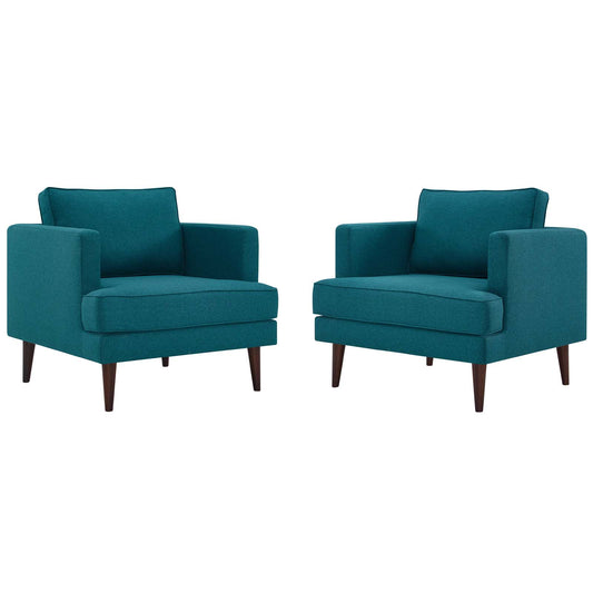 Agile Upholstered Fabric Armchair Set of 2 by Modway