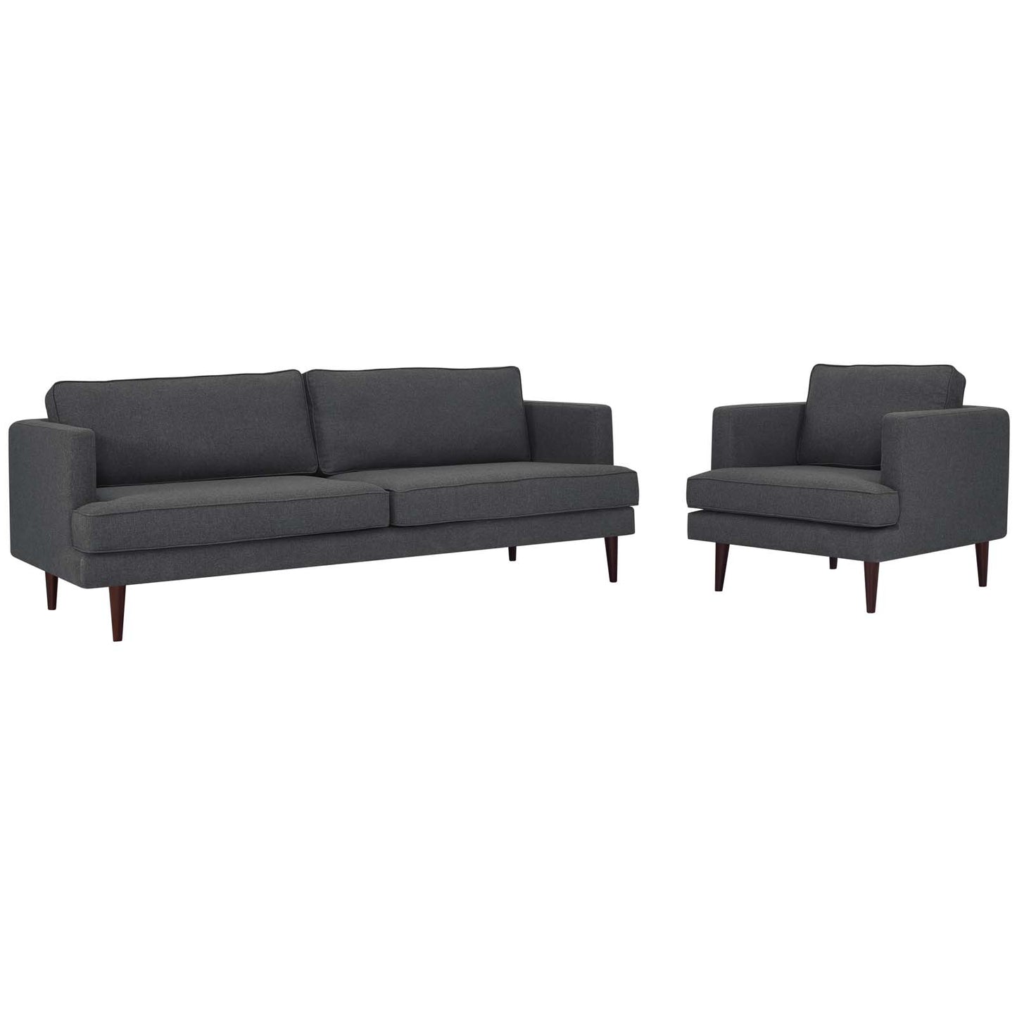 Agile Upholstered Fabric Sofa and Armchair Set by Modway