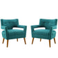 Sheer Upholstered Fabric Armchair Set of 2 | Polyester by Modway