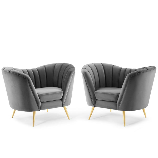 Opportunity Performance Velvet Armchair Set of 2 by Modway