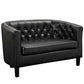 Prospect Upholstered Vinyl Loveseat and Armchair Set Black by Modway