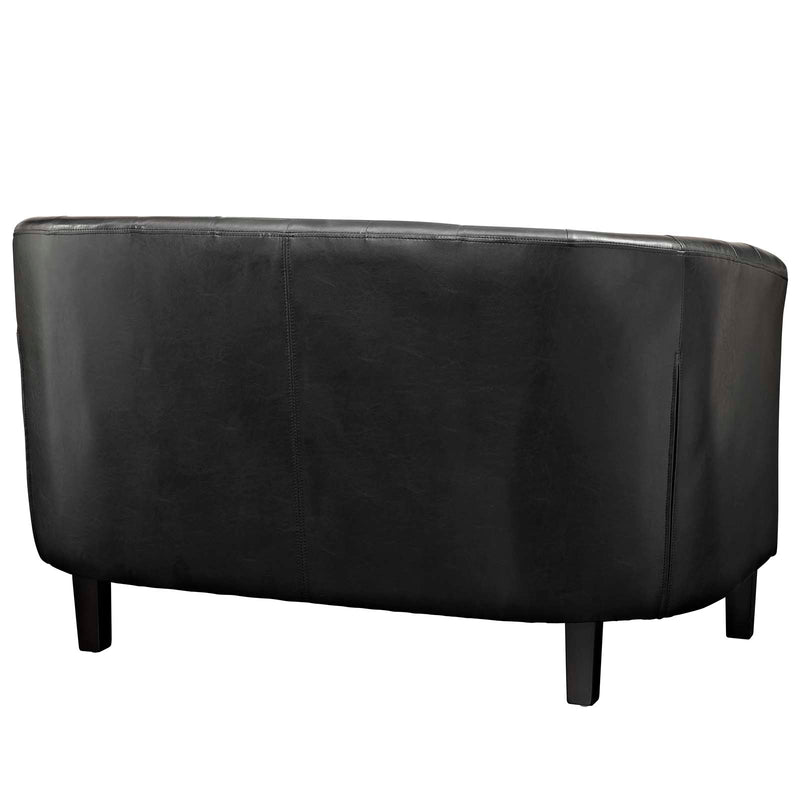 Prospect Upholstered Vinyl Loveseat and Armchair Set Black by Modway