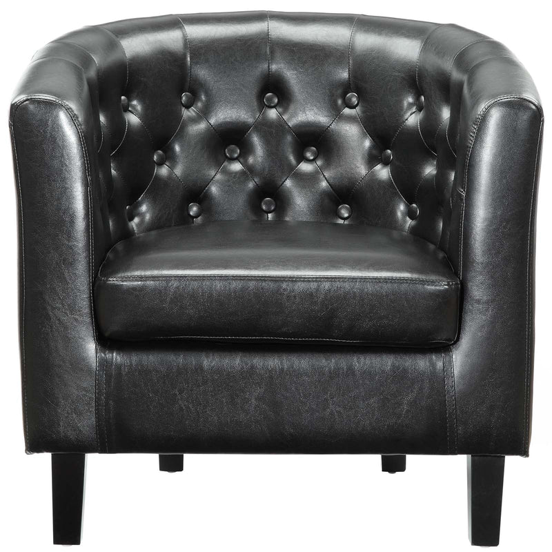 Prospect Upholstered Vinyl Loveseat and Armchair Set Black by Modway