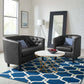 Prospect Upholstered Vinyl Loveseat and Armchair Set Black by Modway