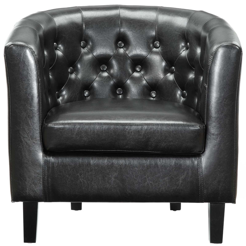 Prospect 3 Piece Upholstered Vinyl Set Black by Modway