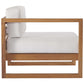 Upland Outdoor Patio Teak Wood Left-Arm Chair Natural White by Modway