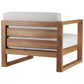 Upland Outdoor Patio Teak Wood Left-Arm Chair Natural White by Modway