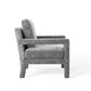 Rehearse Performance Velvet Armchair Gray | Polyester by Modway