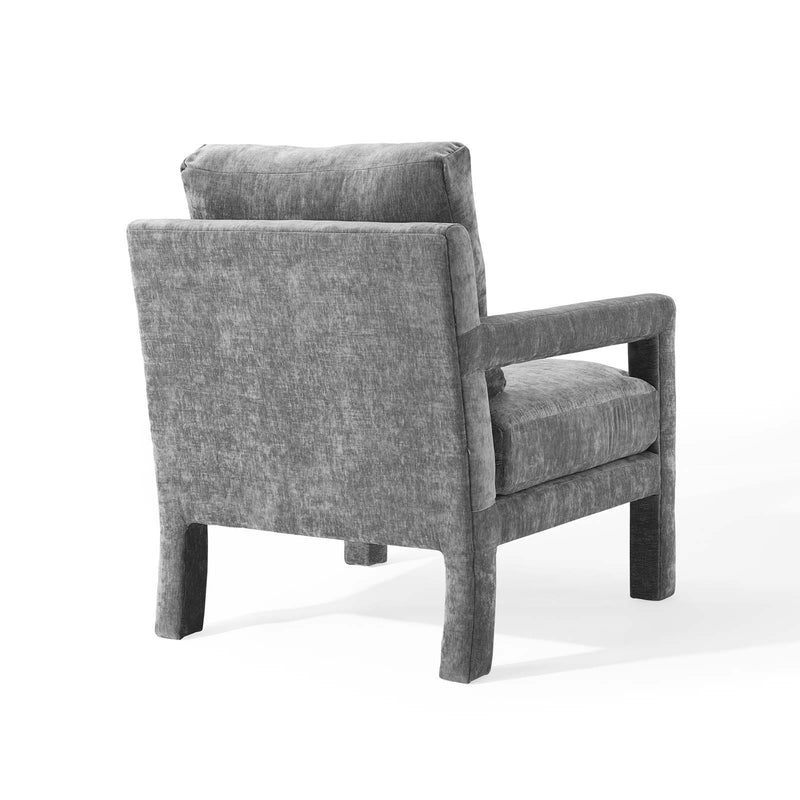 Rehearse Performance Velvet Armchair Gray | Polyester by Modway