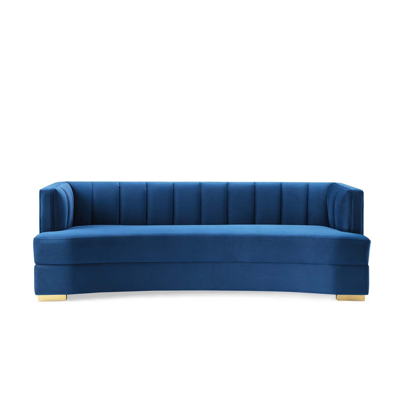 Encompass Channel Tufted Performance Velvet Curved Sofa | Polyester by Modway