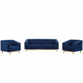 Valiant Vertical Channel Tufted Upholstered Performance Velvet 3 Piece Set by Modway