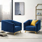Valiant Vertical Channel Tufted Upholstered Performance Velvet Armchair Set of 2 by Modway