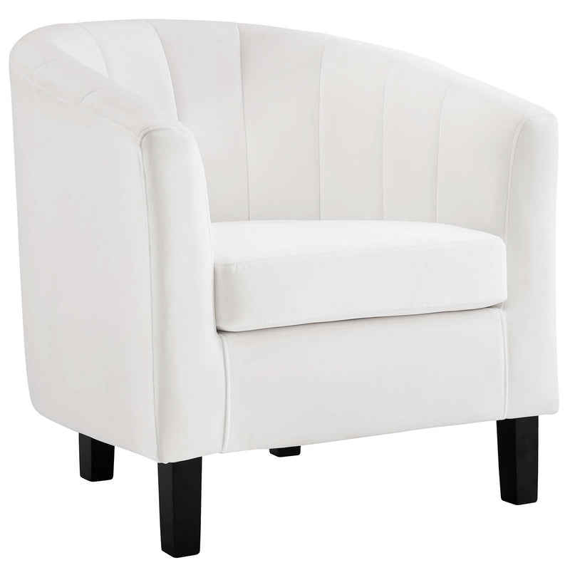 Prospect Channel Tufted Performance Velvet Loveseat and Armchair Set White by Modway