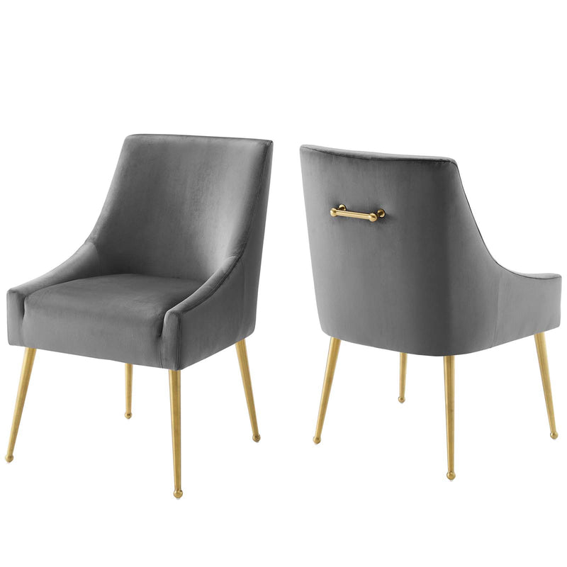 Discern Upholstered Performance Velvet Dining Chair Set of 2 by Modway