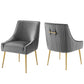 Discern Pleated Back Upholstered Performance Velvet Dining Chair Set of 2  by Modway