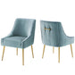 Discern Pleated Back Upholstered Performance Velvet Dining Chair Set of 2  by Modway