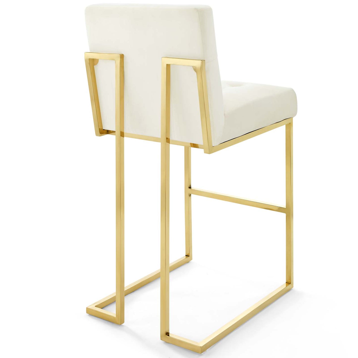 Privy Gold Stainless Steel Performance Velvet Bar Stool Set of 2 by Modway