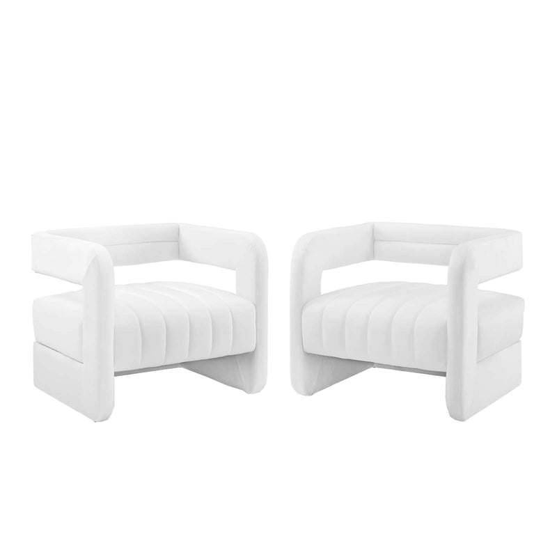 Range Tufted Performance Velvet Accent Armchair Set of 2 by Modway
