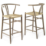 Amish Wood Bar Stool Set of 2 by Modway