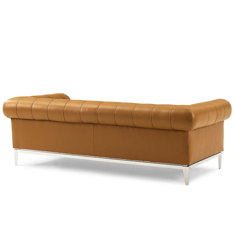 Idyll Tufted Upholstered Leather Sofa and Loveseat Set Tan by Modway