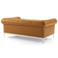 Idyll Tufted Upholstered Leather Sofa and Loveseat Set Tan by Modway