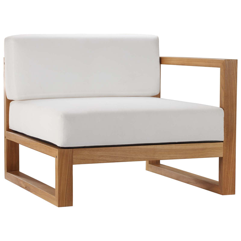 Upland Outdoor Patio Teak Wood 2-Piece Sectional Sofa Loveseat Natural White by Modway