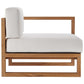 Upland Outdoor Patio Teak Wood 4-Piece Furniture Set Natural White by Modway