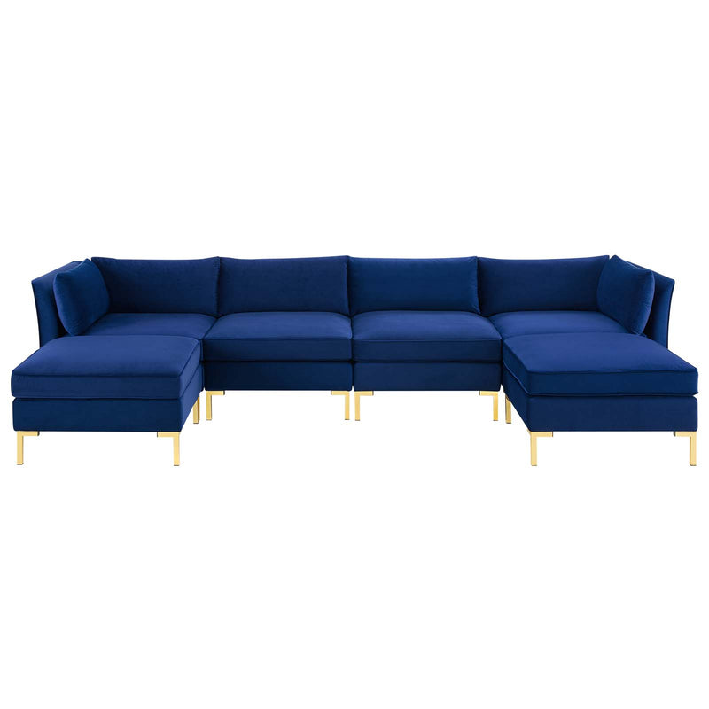 Ardent 6-Piece Performance Velvet Sectional Sofa by Modway
