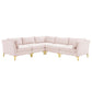 Ardent 5-Piece Performance Velvet Sectional Sofa by Modway