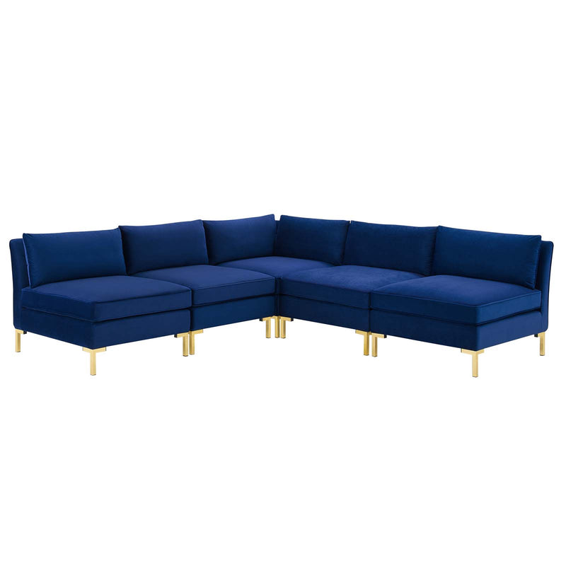 Ardent 5-Piece Performance Velvet Sectional Sofa by Modway