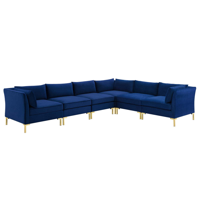 Ardent 6-Piece Performance Velvet Sectional Sofa by Modway