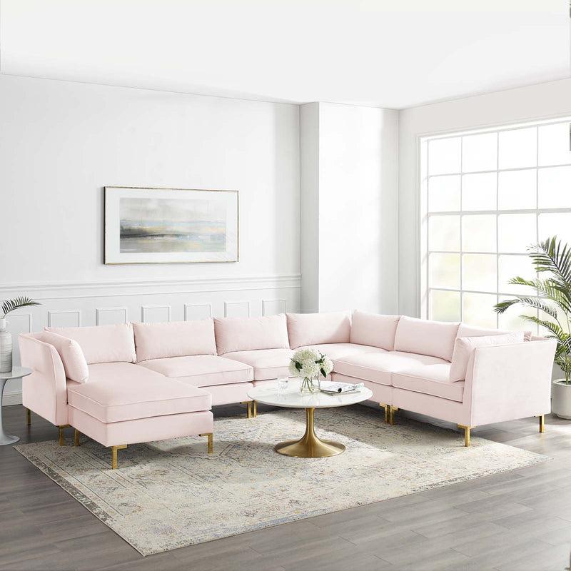 Ardent 7Piece Performance Velvet Sectional Sofa by Modway