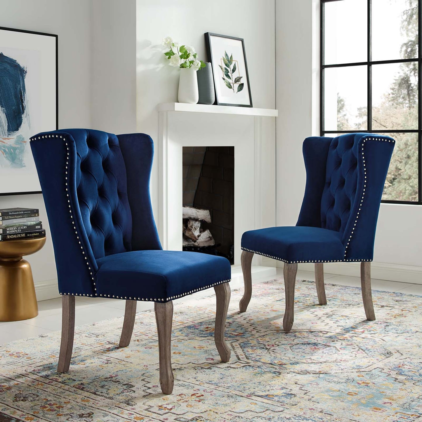 Apprise Side Chair Performance Velvet Set of 2 by Modway