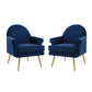 Revive Armchair Performance Velvet Set of 2 Navy by Modway
