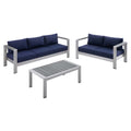 Shore Sunbrella Fabric Outdoor Patio Aluminum 3 Piece Set by Modway