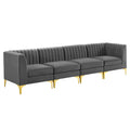 Triumph Channel Tufted Performance Velvet 4-Seater Sofa by Modway