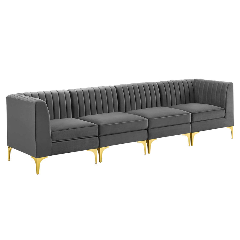 Black Velvet Upholstered Sofa Channel Tufted 3-Seater Sofa