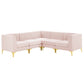 Triumph Channel Tufted Performance Velvet 5-Piece Sectional Sofa by Modway