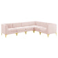 Triumph Channel Tufted Performance Velvet 6-Piece Sectional Sofa by Modway