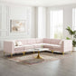 Triumph Channel Tufted Performance Velvet 6-Piece Sectional Sofa by Modway
