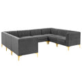 Triumph Channel Tufted Performance Velvet 8-Piece Sectional Sofa by Modway