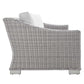 Conway Sunbrella Outdoor Patio Wicker Rattan 4-Piece Furniture Set in Light Gray White by Modway