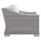 Conway Sunbrella Outdoor Patio Wicker Rattan 4-Piece Furniture Set in Light Gray White by Modway