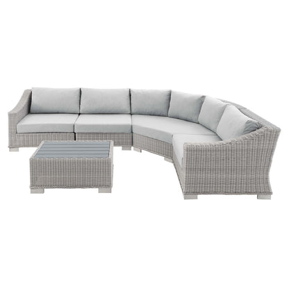 Conway Sunbrella Outdoor Patio Wicker Rattan 5-Piece Sectional Sofa Set by Modway